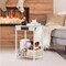 White Nightstand Bedroom End Table with Charging Station Sturdy Bed Side Table for Living Room, Narrow Bedside Night Stands with Storage and USB Ports for Small Spaces Sofa Couch